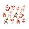 Christmas Charms Mix, 12 pieces, Holiday Themed Metal & Enamel Charms, 6 Pairs, Adorabilities